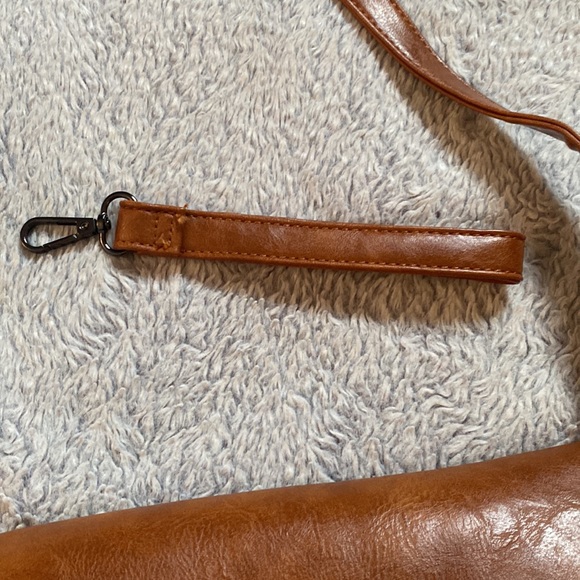Faux Brown Leather Crossbody/Clutch - Picture 6 of 10
